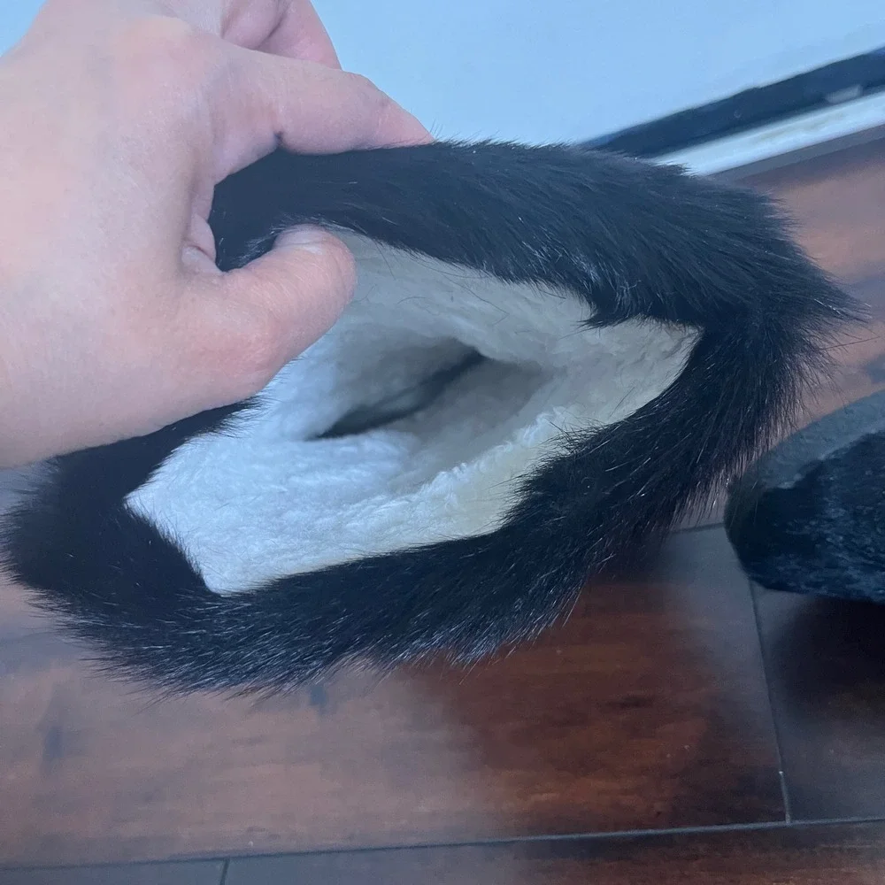 Oscar Sport Pony Hair Fur Boots Womens 40 Black‎ Excellent Apres Ski Italy Boho
